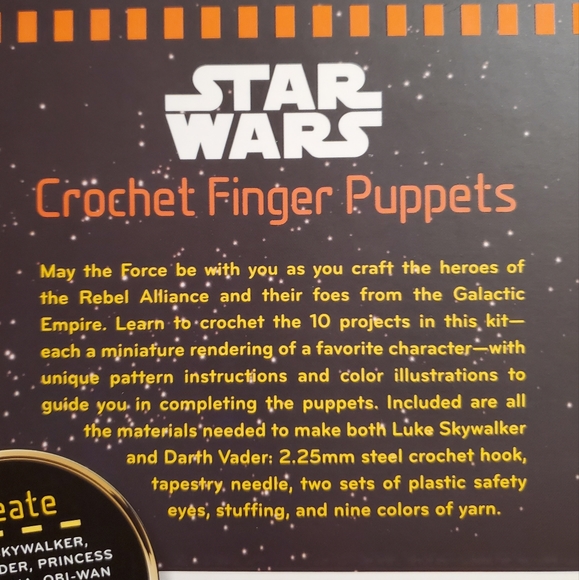 Star Wars Crochet Finger Puppet Kit (Luke & Darth) - Picture 3 of 5